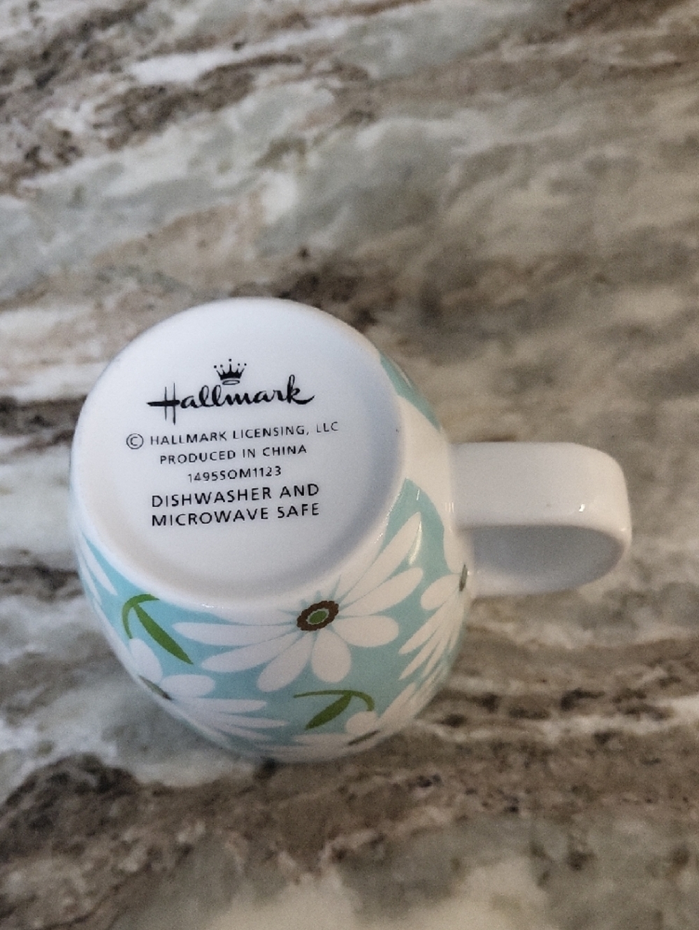 Hallmark Aqua Daisy Floral Ceramic Coffee Mug - Picture 6 of 6